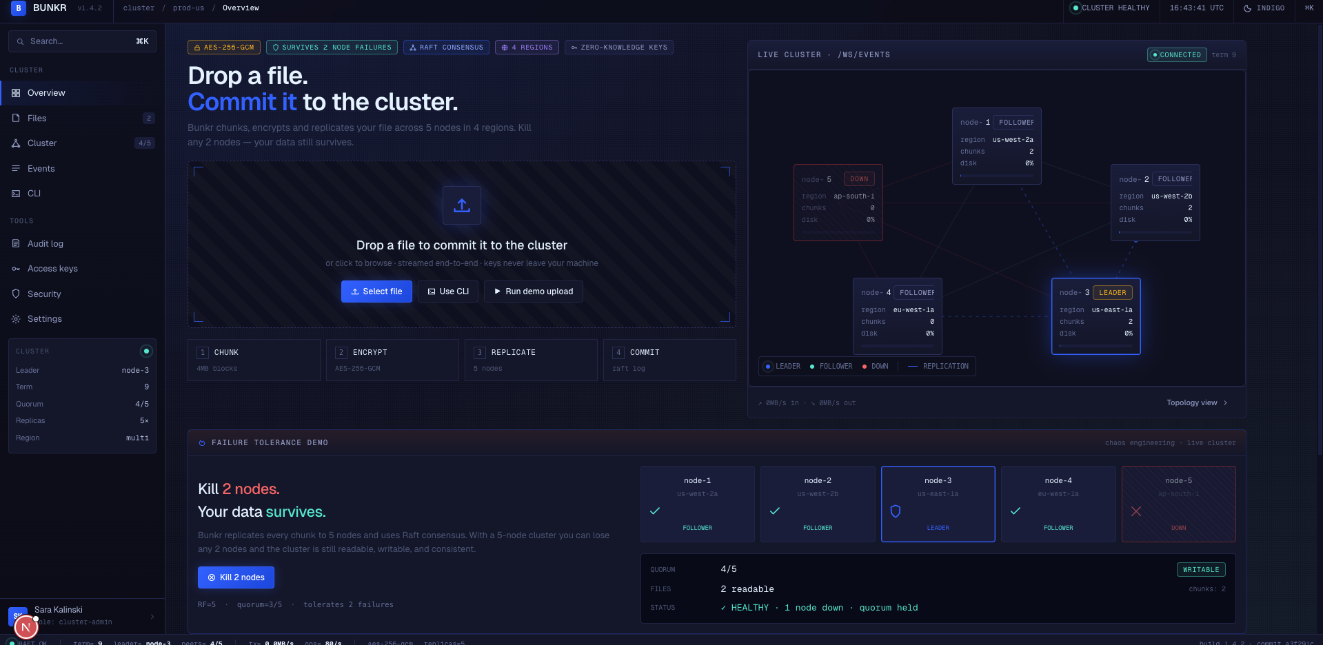 Cosmic Indigo dashboard
